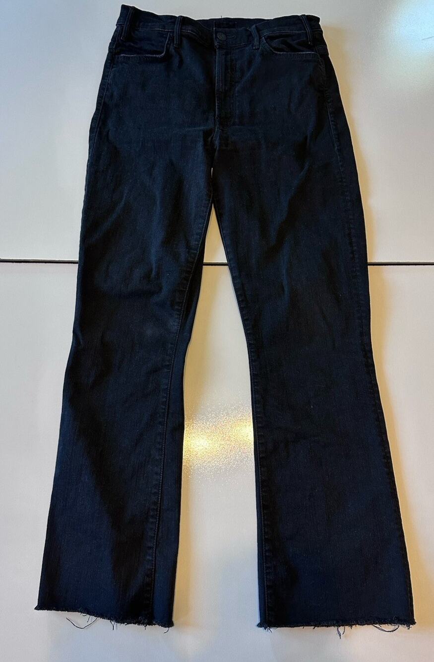 Mother The Hustler Ankle Fray Second Chance Jeans Not Guilty Black Size 29
